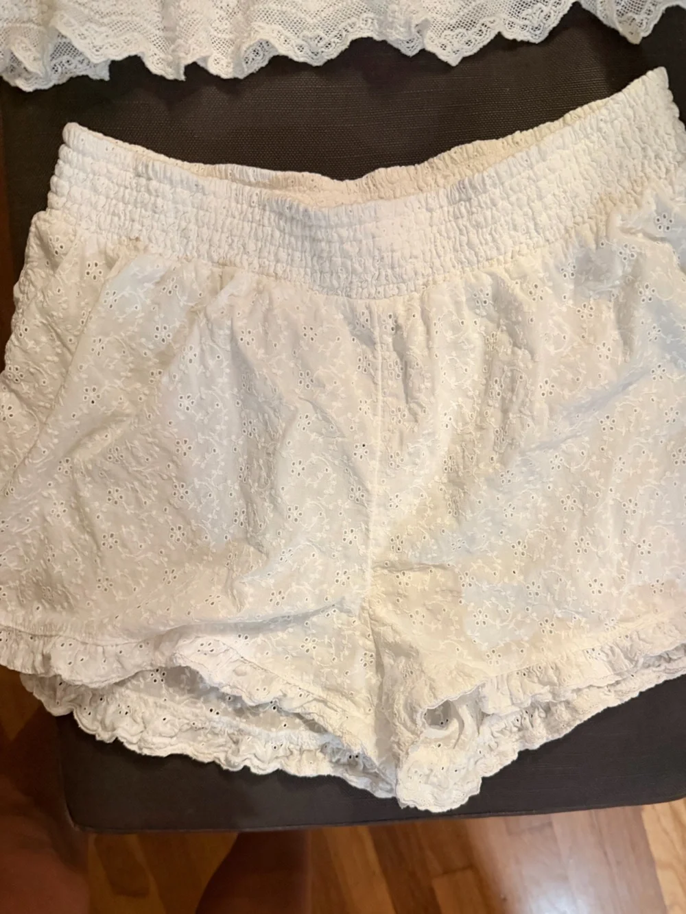 Joie White Eyelet Lace Cami & Short Sleep Set